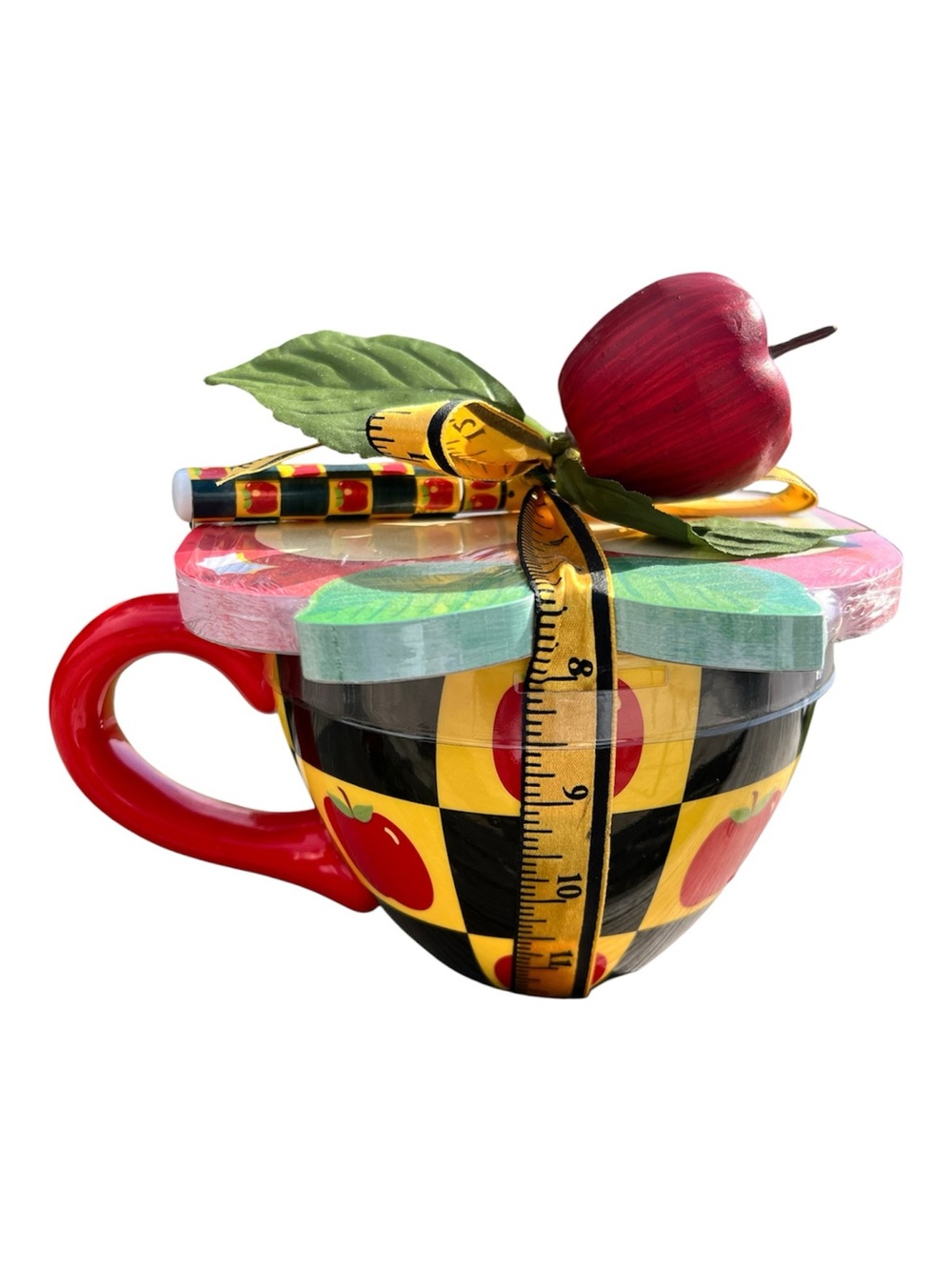 Lady Jane LTD Mug With Apple Note Pad Ink Pen And Measuring Tape New Rare